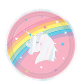 صحون عيد ميلاد يونيكورن 9 انش 8 قطع